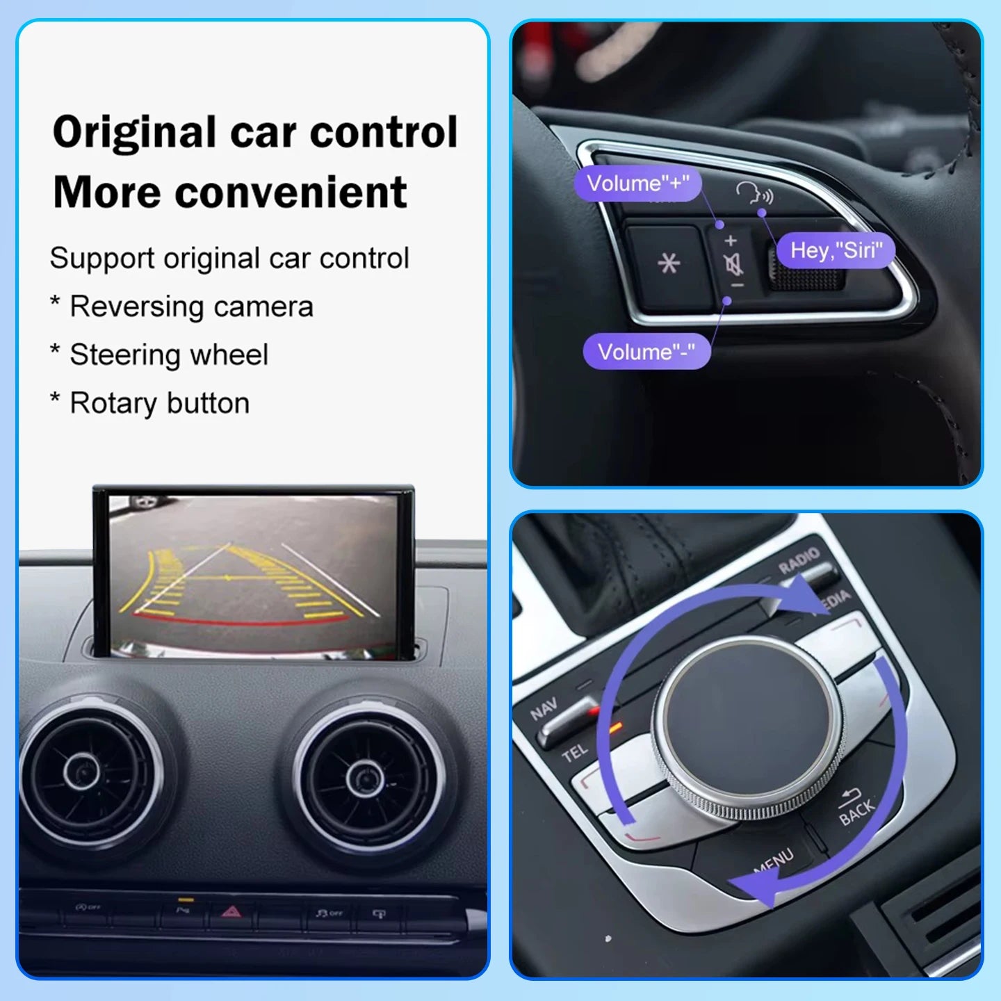 Wireless Carplay Android Auto For Audi A3 A4 A5 Q2 Q5L Q7 2013-2018 Lossless Installation