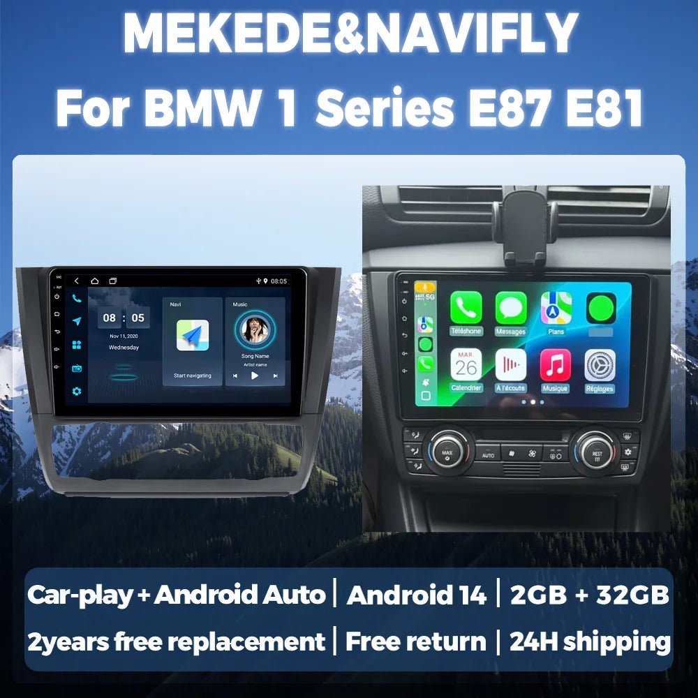 For BMW 1 Series E81 E82 E88 bmw E87 2004 - 2011 Android 14 Car radio Multimedia Player ca
