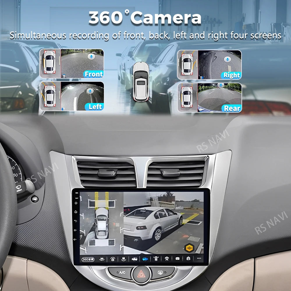 Qualcomm Android 16 For Hyundai Solaris 1 2010 - 2016 2K QLED Car Radio Multimedia Video P