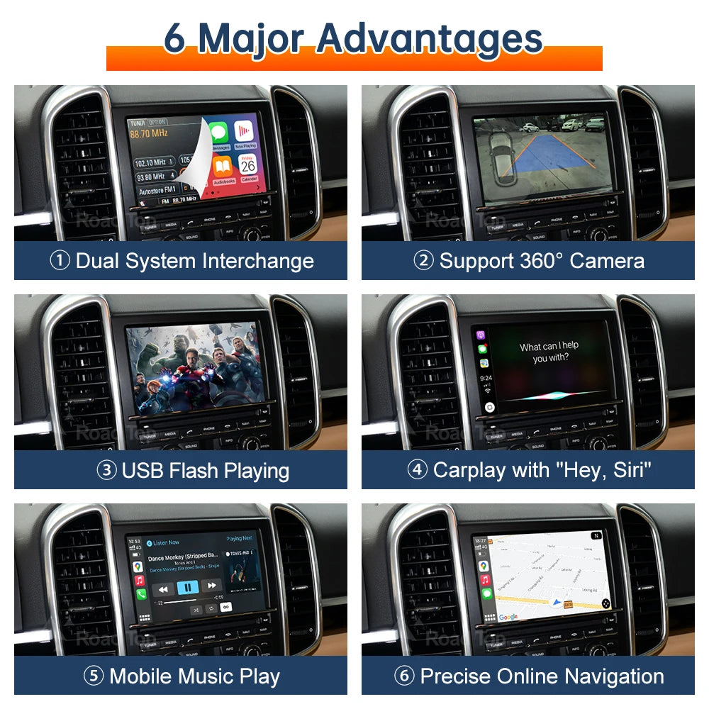 CN RoadTop Wireless CarPlay for Porsche PCM3.0 3.1 2008-2015 Cayenne 911/918 Boxster 718 M | AUTOKITSHOP