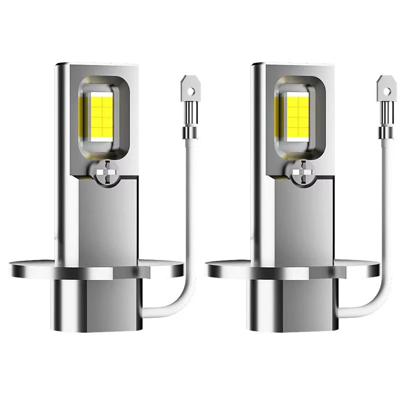 2Pcs H3 LED Headlight Bulb Canbus No Fan High Beam 6000K White Car Truck LED Fog Light Driving Lamp DRL 12V -24V