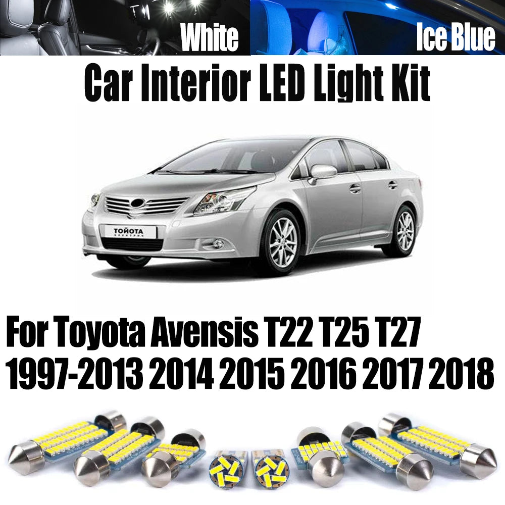 LED Interior Light Kit for Toyota Avensis T22 T25 T27 1997-2013 - Canbus Dome Map Door Trunk Bulbs | AUTOKITSHOP