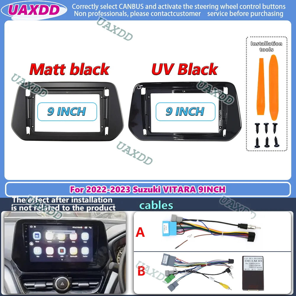 Cadre Fascia For 2022-2023 Suzuki VITARA 9INCH stereo faisceau cables adaptateur cable dal