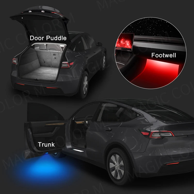 For Tesla Model 3 Y S X LED Atmosphere Foot-Well Lights Car Interior Lighting Floor Door P | AUTOKITSHOP