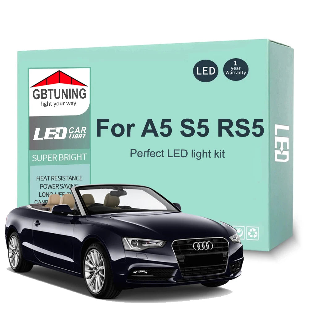 LED Interior Light Kit for Audi A5 S5 RS5 8TA 8T3 B8 B9 Sportback Coupe 2007-2014 - Canbus Dome Map Door Trunk Bulbs ...