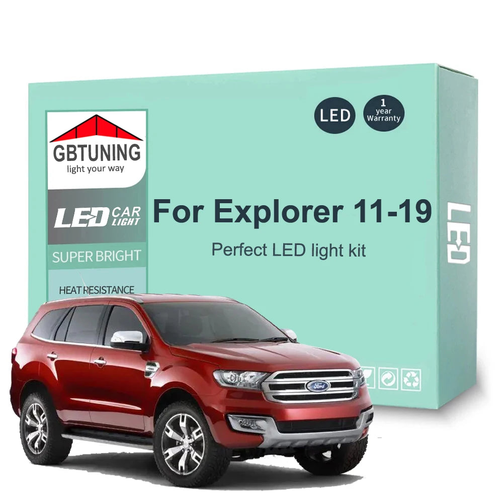 12-Piece LED Interior Light Kit for Ford Explorer - Canbus Error-Free Bulbs | AUTOKITSHOP