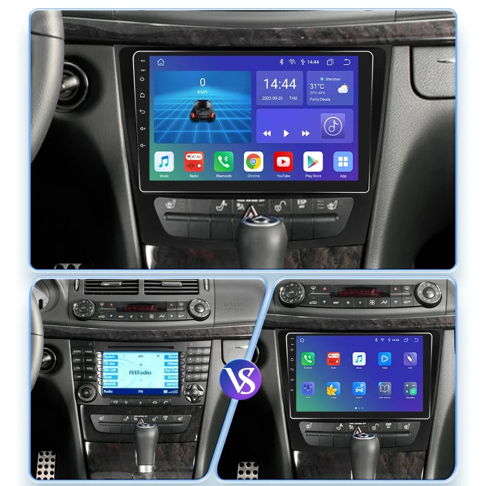 Android 14 Carplay For Mercedes Benz E Class W211 2002-2008 Auto Screen Multimedia Player