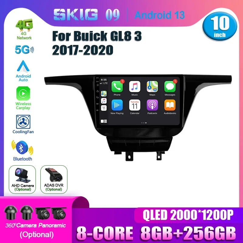 For Buick GL8 3 2017-2020 Android 14 Car Stereo Unit Multimedia Radio Video Player GPS Wir
