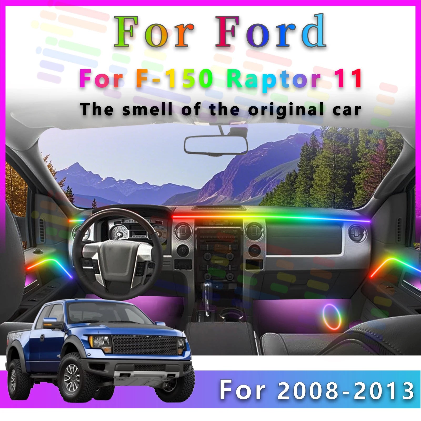 RGB - Ambient Light - for Ford 2008-2013 - App Control - Car Interior Lighting | AUTOKITSHOP
