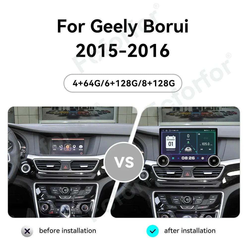11.5 Inch Android 15 GPS Navi Car Radio For Geely Borui 2015-2016 Sleek Upgraded Large HD