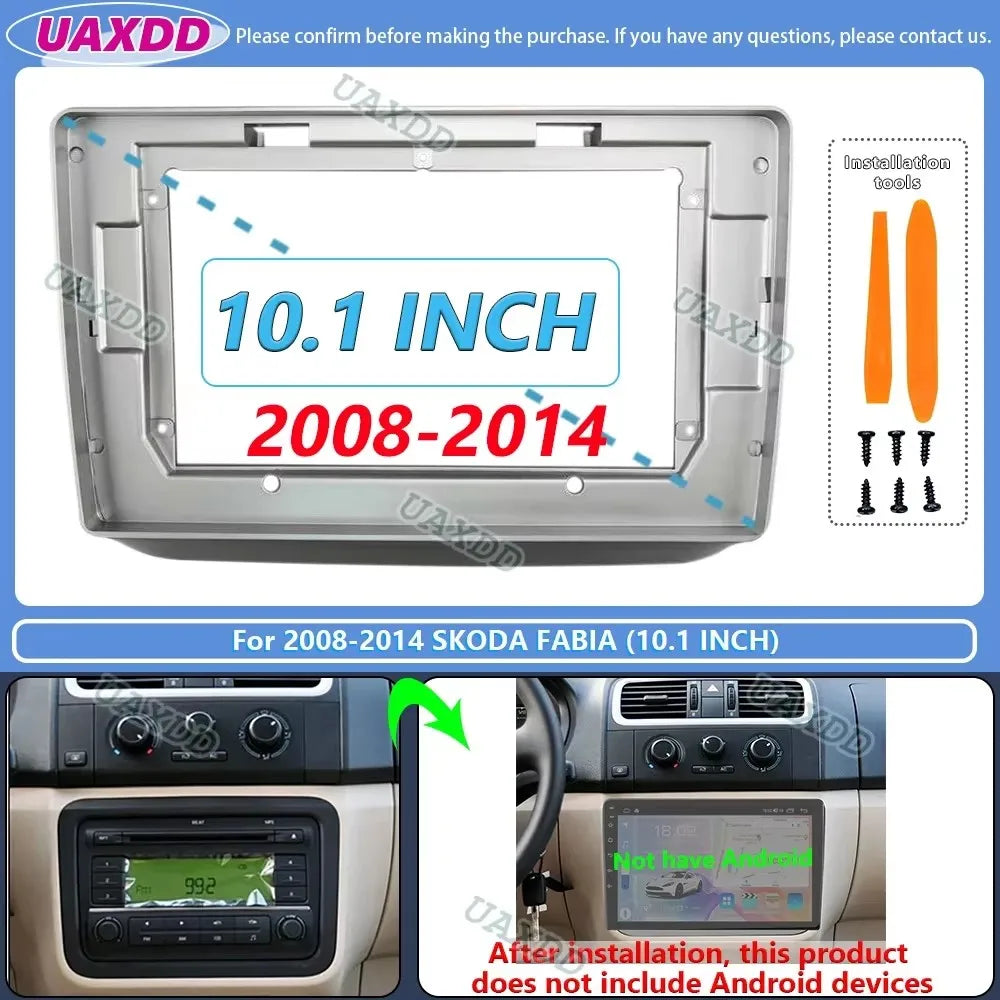 For 2008-2015 SKODA FABIA 9 10INCH Car stereo radio Android frame panel fascia cable harne