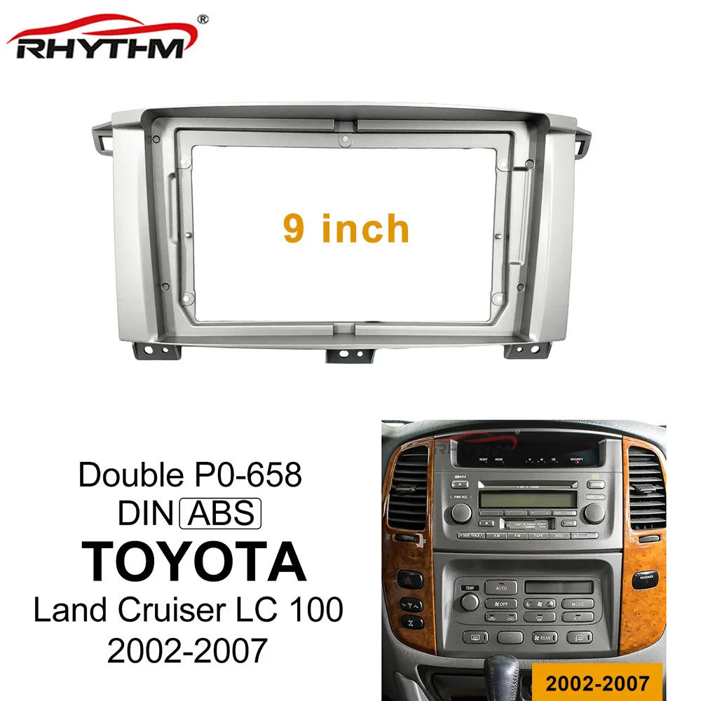 Car Fascia For Toyota Land Cruiser LC 100 2002 03 04 05 06 2007 Panel One Double Din Dash  | AUTOKITSHOP