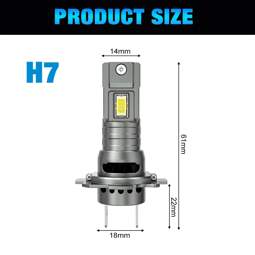 Mini H7 LED Headlight Bulbs CANBUS 30000LM 300W Car Turbo Driving Headlamp Error Free 6000