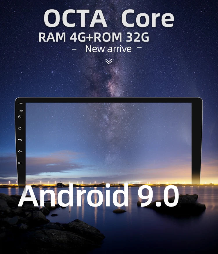10.1" Android 9.0 8core 4+32G Car Multimedia Player 1DIN PX6 bluetooth Radio GPS Touchable