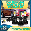 2/4Pcs LED Headlights 30000LM H7 6000K Car Lamp with Fan For Hyundai SANTA FE 2 2006 2007