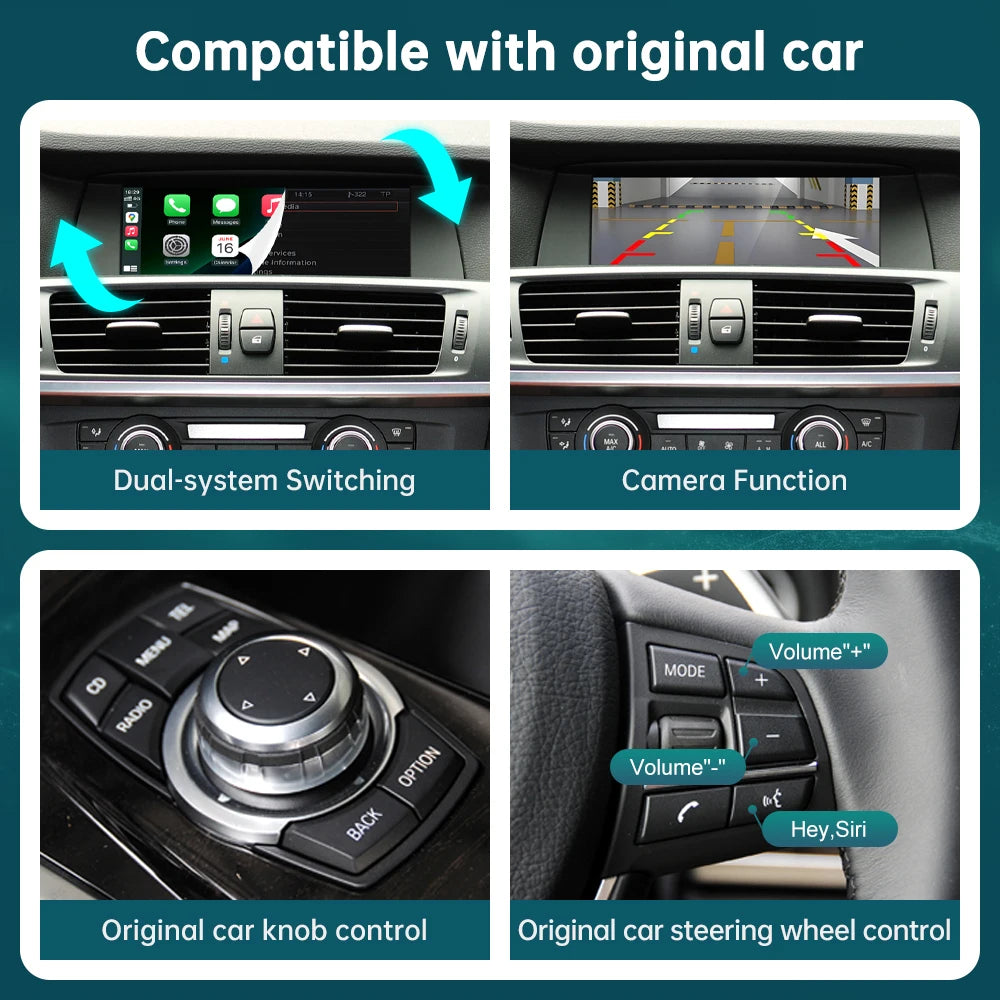 Road Top Wireless CarPlay for BMW CIC NBT EVO X3 F25 G01 X4 F26 2011-2020 with Android Aut
