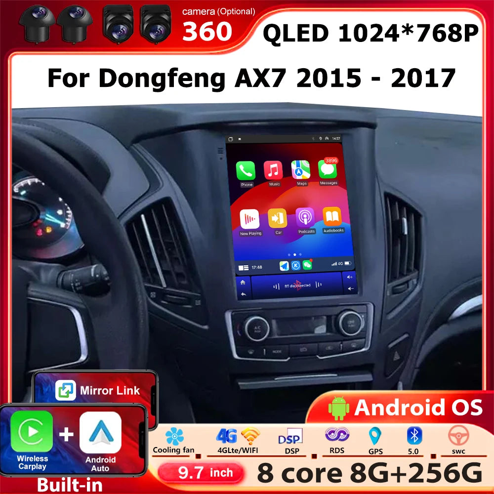 9.7 Inch For Dongfeng AX7 2015 - 2017 Android 16 Auto Car Radio Multimedia Video Player GP