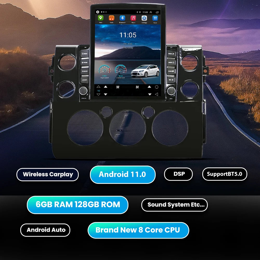 9.7 Inch For TOYOTA FJ Cruiser 2007-2017 Android 14 Car GPS Navigation Car Multimedia Play