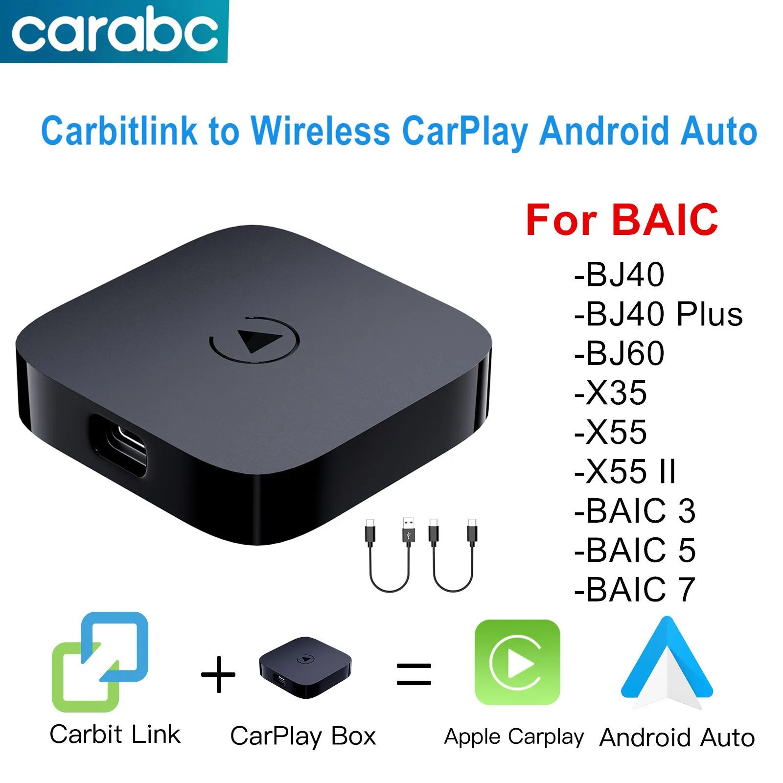 CARABC Carbitlink Smartlink Easy Connection to Wireless CarPlay Android Auto for Baic BJ40