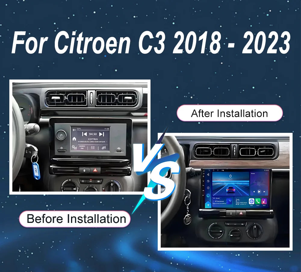 Android 16 Radio Stereo Car DVD For Citroen C3 2018 - 2023 Auto Multimedia Video Player GP