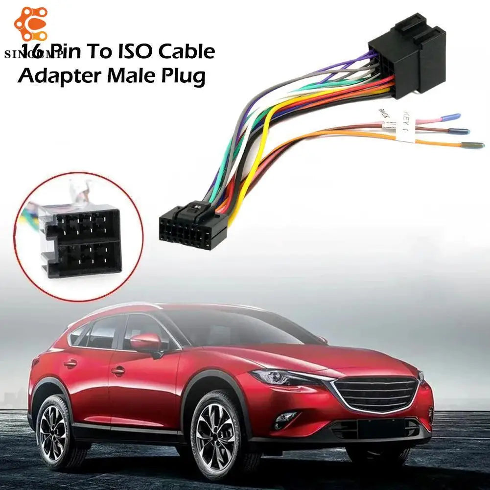 16 Pin To ISO Cable Adapter Male Plug Adapter Male To Female Plug P2N4 For The Car With 16
