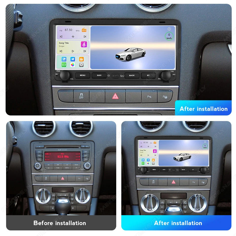 MEKEDE&NAVIFLY Android OS Intelligent Car audio radio system For Audi A3 8P 2003-2013 Wire