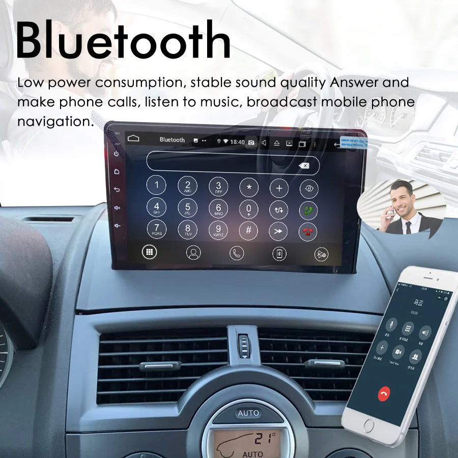 Wireless CarPlay Android 13 AI Voice Car Radio 8GB+128GB GPS Navigation For Renault Megane