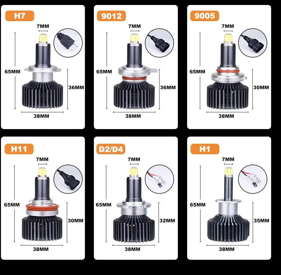 H7 LED CANBUS 360 for Projector Lenses 800000LM 1000W H11 H1 H4 HB3 9005 HB4 9006 Hir2 901