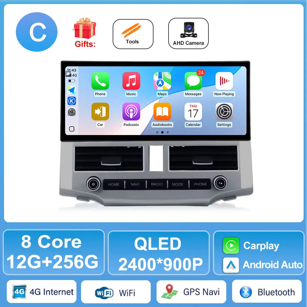 12.3" Android 15 Car Stereo for Toyota 4Runner 2007-2021 – Wireless CarPlay, GPS Navigation, Bluetooth DSP | A