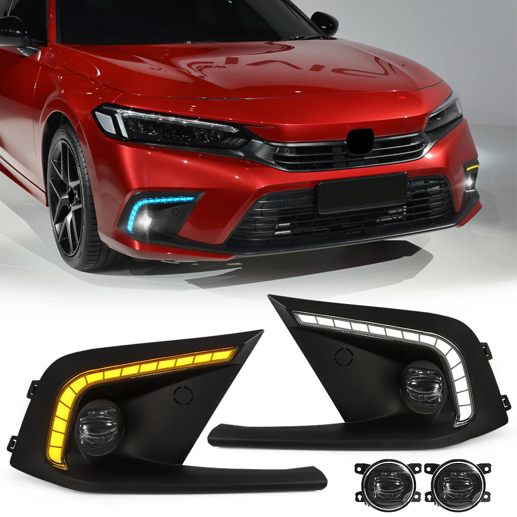 71191 71141-T31-H10 Led Fog Lights Daytime Running Lamp DRL Bumper Cover for Honda Civic 2 | AUTOKITSHOP