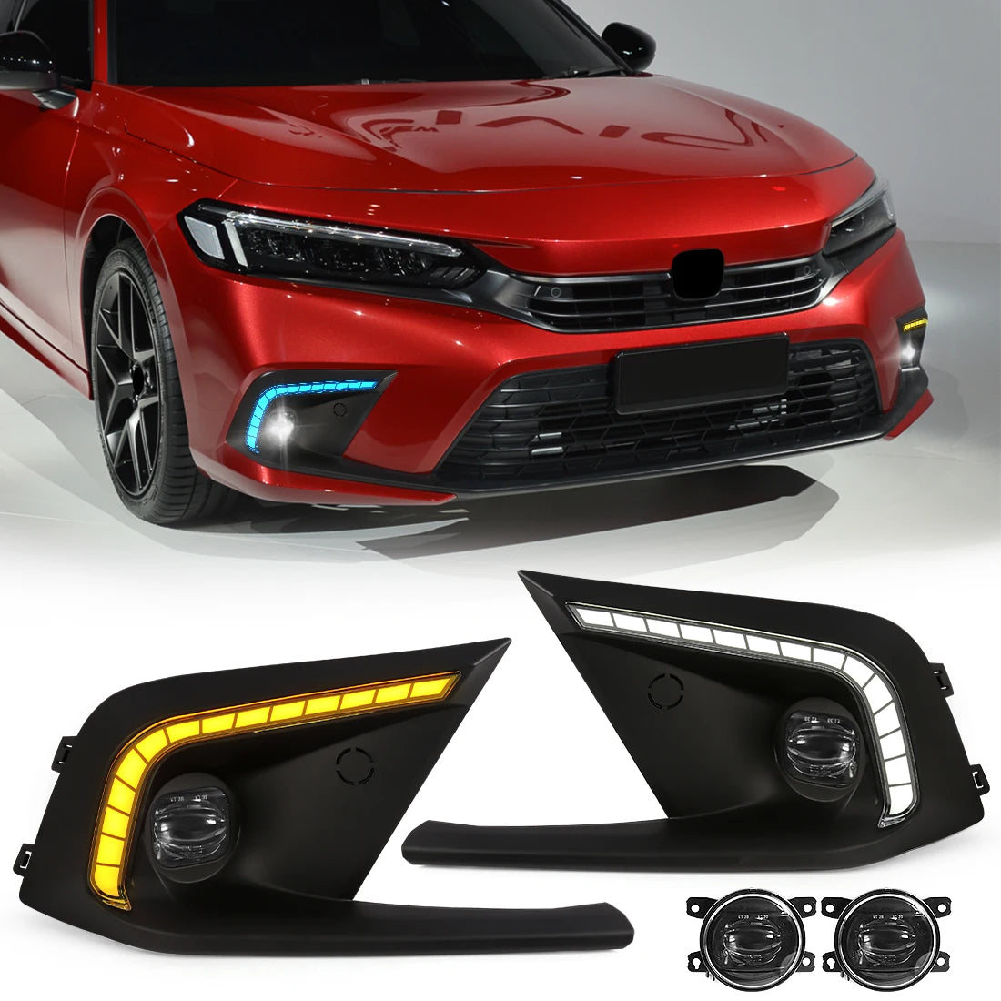 71191 71141-T31-H10 Led Fog Lights Daytime Running Lamp DRL Bumper Cover for Honda Civic 2 | AUTOKITSHOP