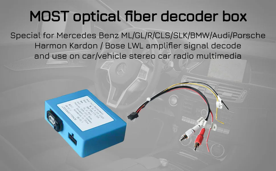 Car Stereo Radio Optical Fiber Decoder Most Box For Benz B200 ML SL SLK R350 C W203 CLK W2