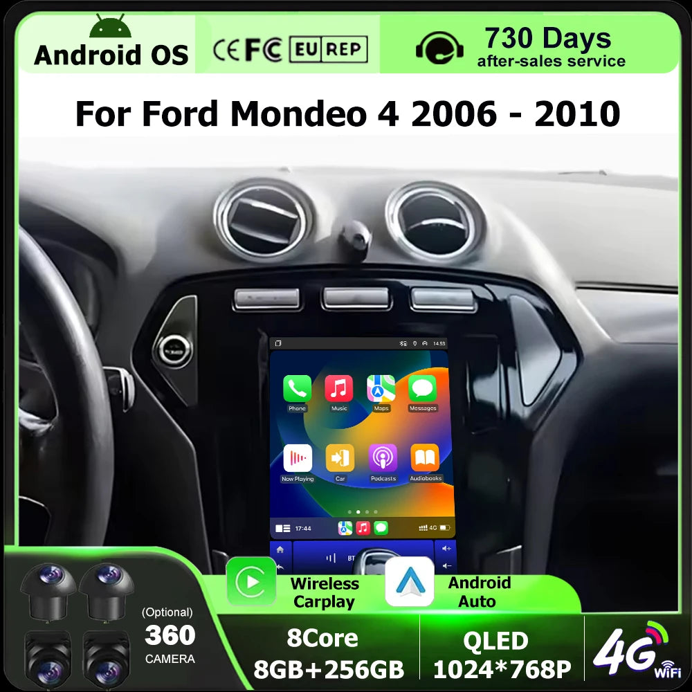 9.7 Inch For Ford Mondeo 4 2006 - 2010 Android 16 Auto Car Radio Multimedia Video Player G