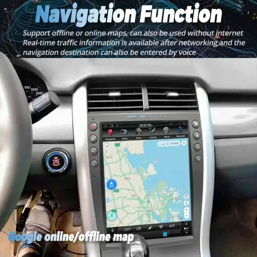 256GB Carplay 4G SIM Android 15 Stereo For Ford EDGE 2009-2013 AHD Vertical GPS Navi 12.1