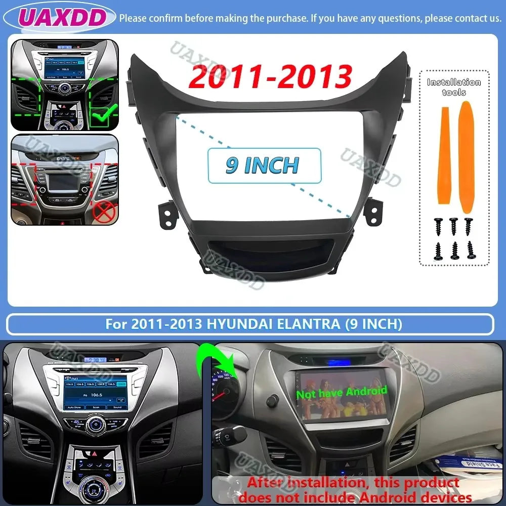 For 2011-2016 Hyundai elantra 9inch car dvd radio android stereo frame panel fascia audio