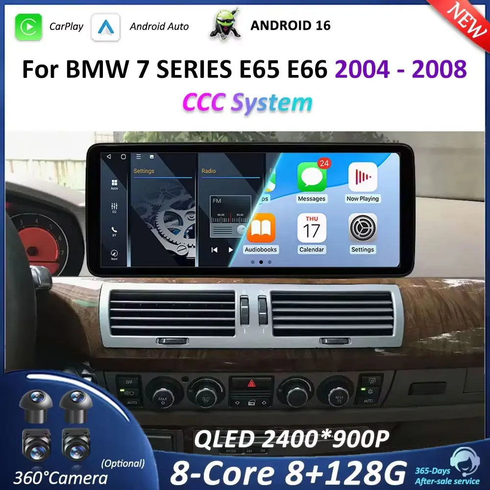 for BMW 7 SERIES E65 E66 2004 - 2008 CCC System Android 16 Carplay Car Video Multimedia Pl