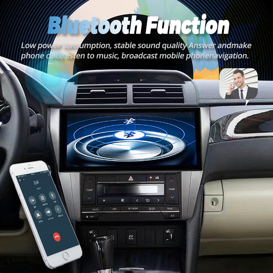 Qled Screen 12inch Android 13 For Toyota Camry 2015 2012 Car Multimedia Auto Video Player  | AUTOKITSHOP