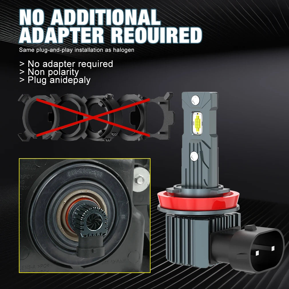 XSTROM 2PCS LED Headlights Bulb H11 9005 9006 Headlamps for Car 120W 14V 20000LM Auto Lamp