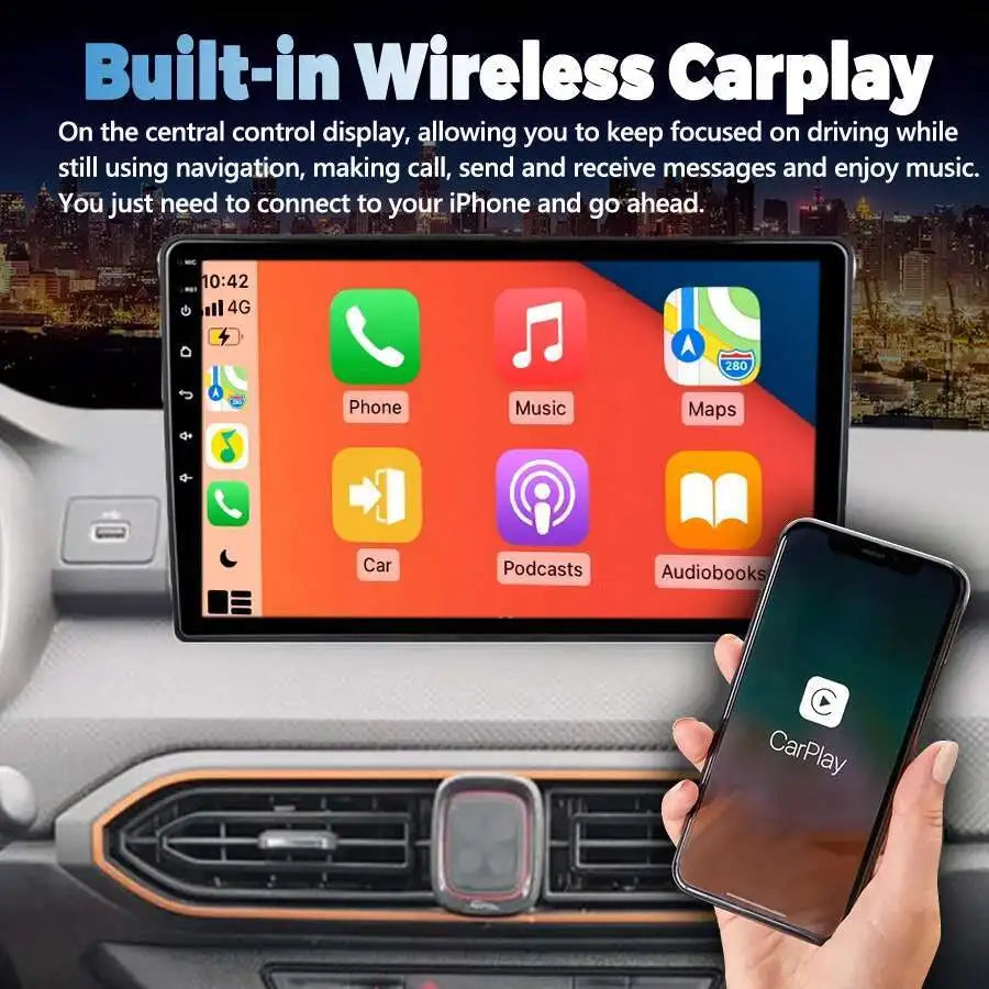 9inch Android 14 Car Radio GPS For For Renault Sandero Dacia Sandero 2019-2025 Multimedia
