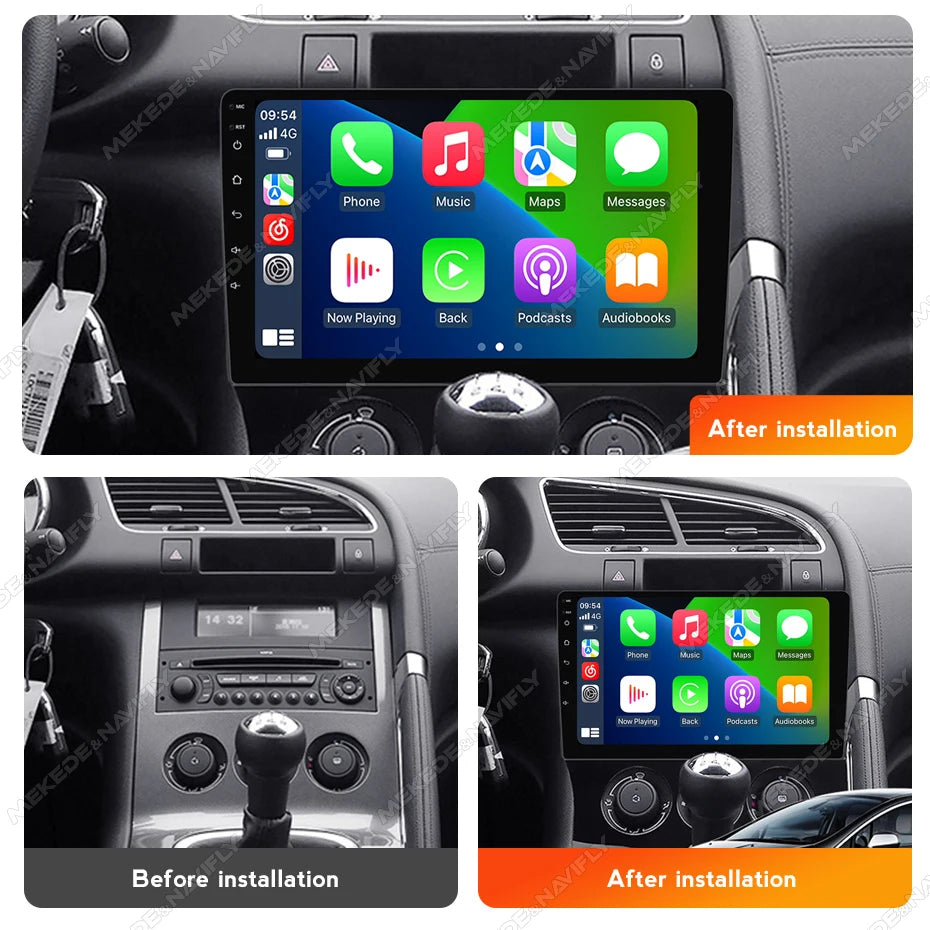MEKEDE&NAVIFLY Android 14 Intelligent car audio system 2Din car radio For Peugeot 3008 1 2