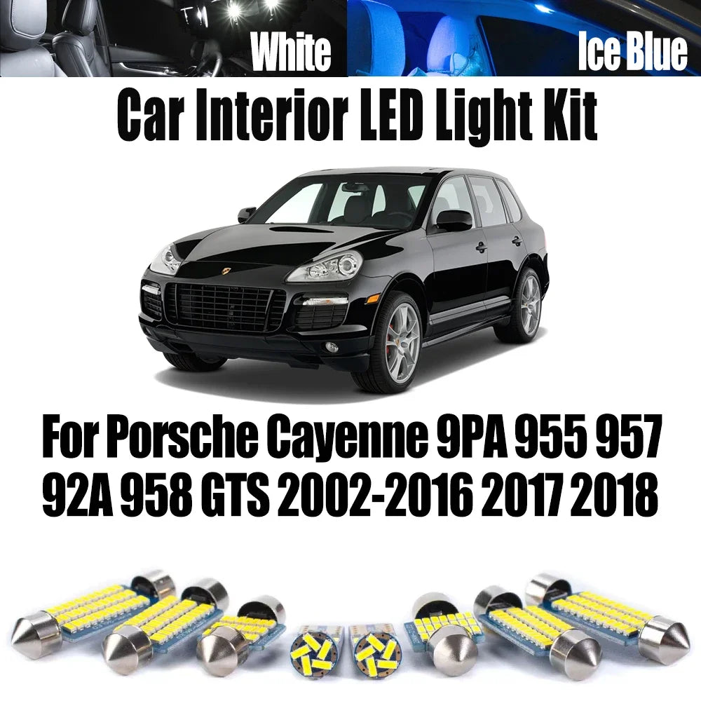 LED Interior Light Kit for Porsche Cayenne 9PA 955 957 92A 958 GTS 2002-2016 - Canbus Dome Map Door Trunk Bulbs | AUT...