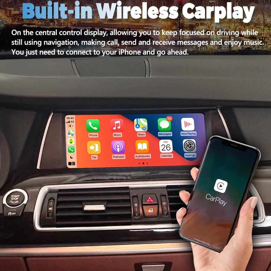 For BMW 5 GT Series F07 2011-2016 CIC NBT System Android 13 Car Media Player Stereo Radio