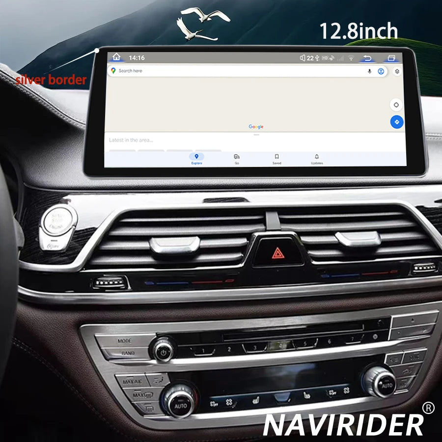 GPS 4G Navirider DSP Android 14 2400*900 Qled Screen Carplay Stereo Navi For Bmw 7 Series