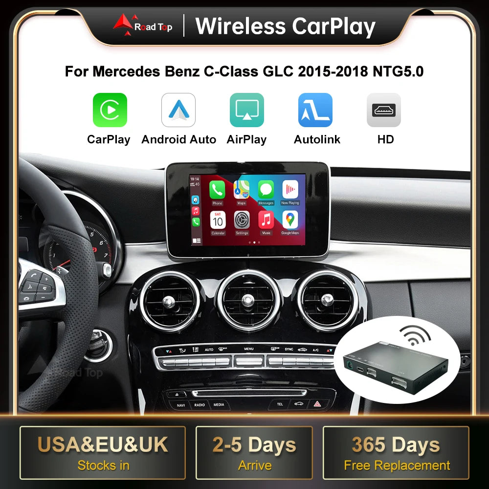 Wireless CarPlay for Mercedes Benz GLC W205 2015-2018 with Android Auto Mirror Link AirPla