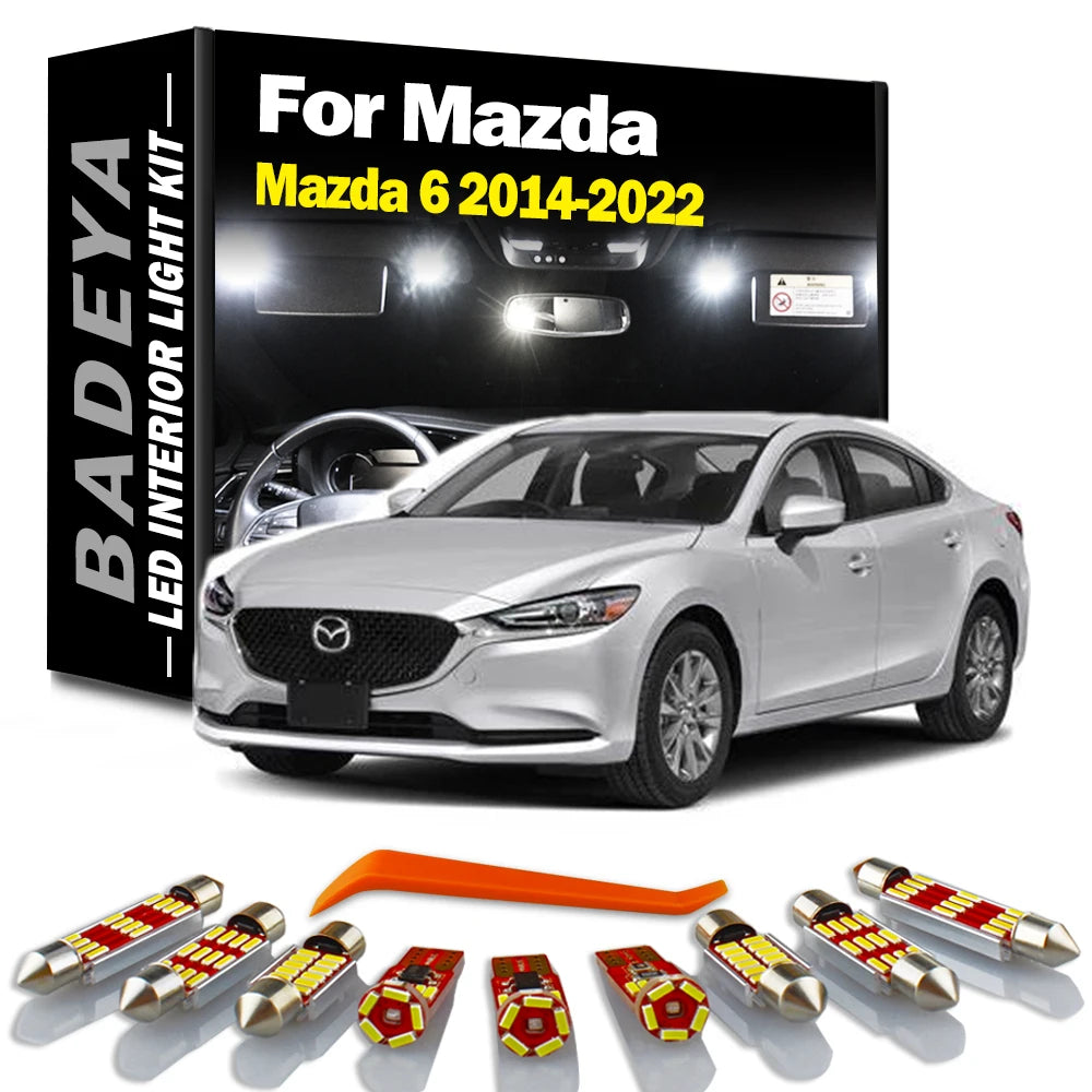 BADEYA 13Pcs Vehicle LED Interior Reading Light Kit For Mazda 6 Mazda6 2014 2016 2017 2018