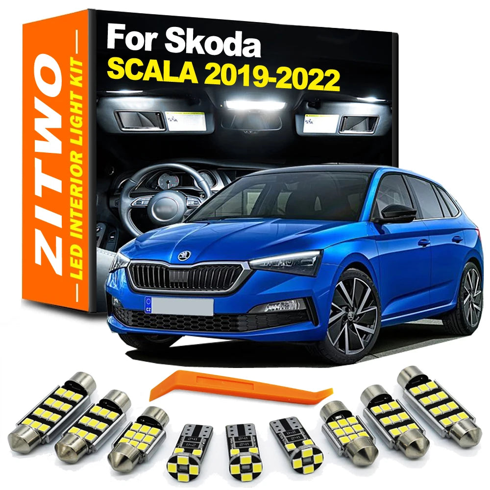 ZITWO 11Pcs Canbus LED Bulb Interior Dome Reading Map Trunk Light Kit For Skoda Scala 2019 2020  - Canbus LED Car Light