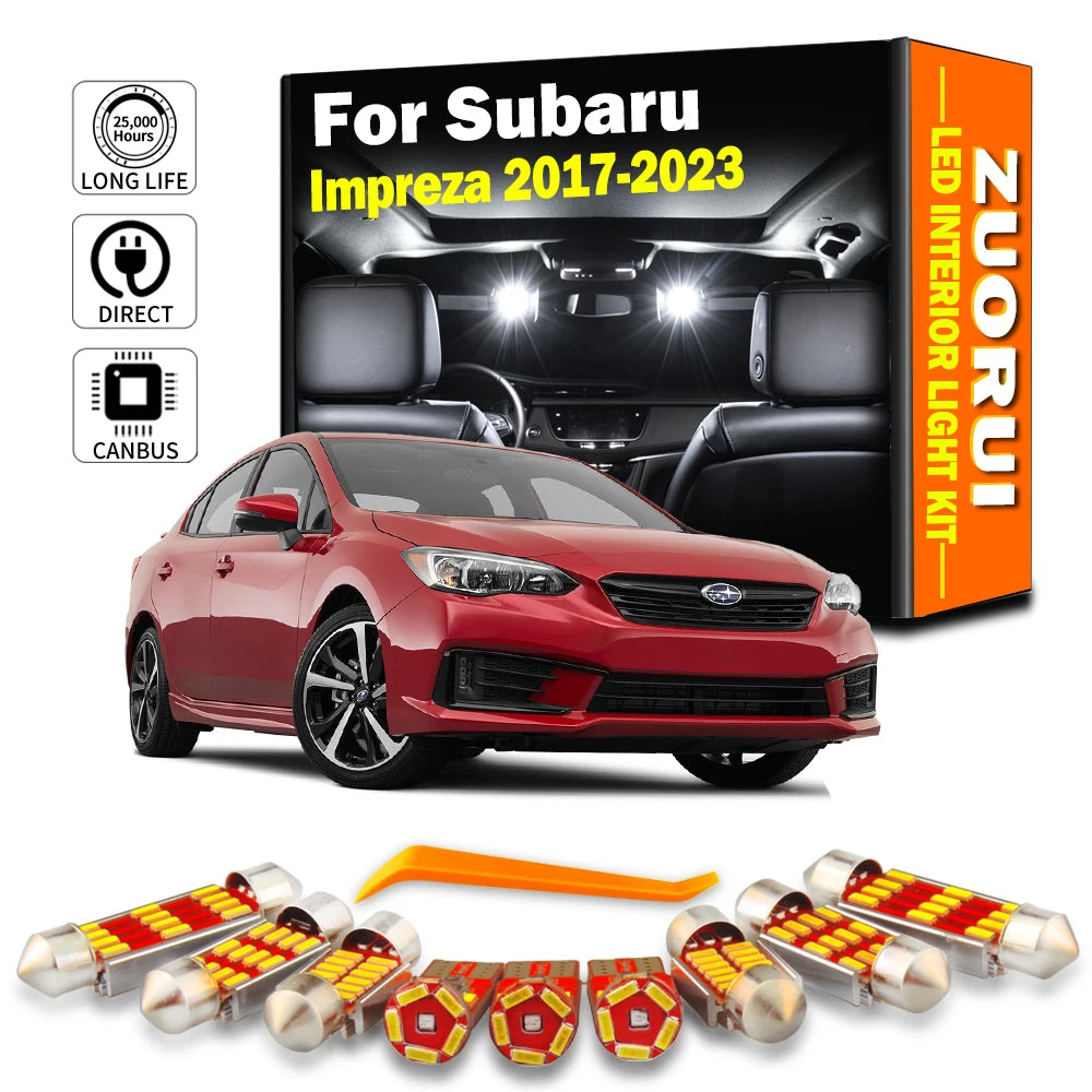 10-Piece LED Interior Light Kit for Subaru Impreza - Canbus Error-Free Bulbs | AUTOKITSHOP
