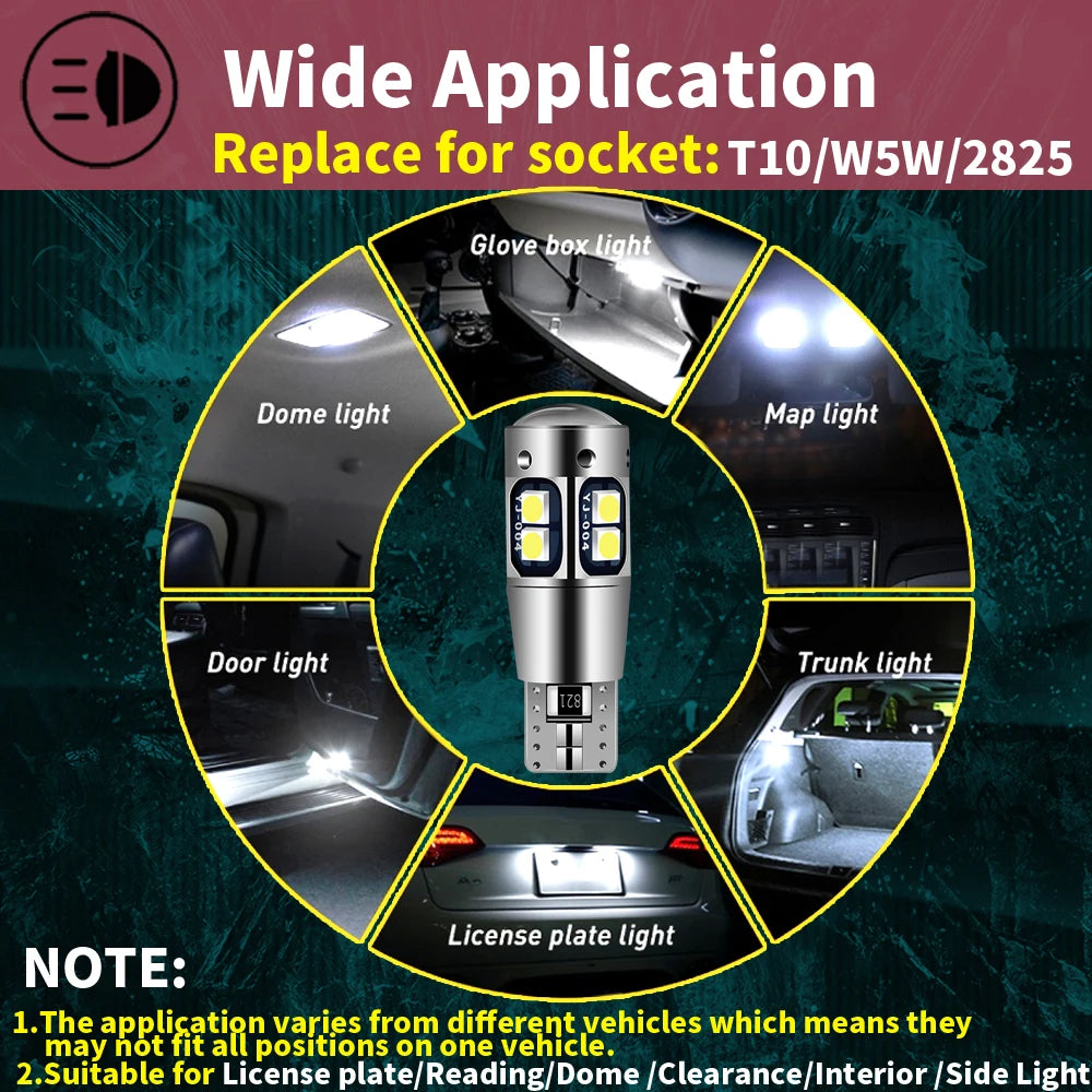 LED Interior Light Kit for W5W T10 - Canbus Error-Free Interior Bulbs