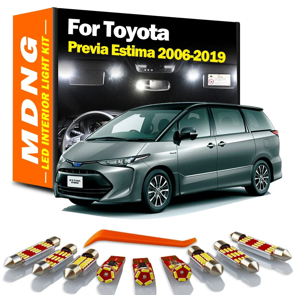 15-Piece LED Interior Light Kit for Toyota Previa Estima 2006- 2016 - Canbus Dome Map Door Trunk Bulbs | AUTOKITSHOP