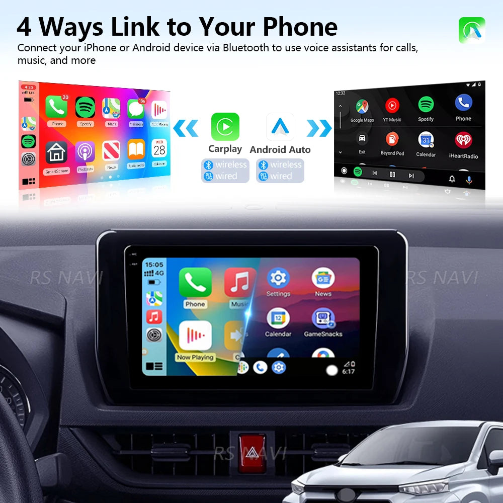 Android 16 Carplay Auto Qualcomm 2K QLED Screen Car Radio Player For Toyota Avanza Veloz 2